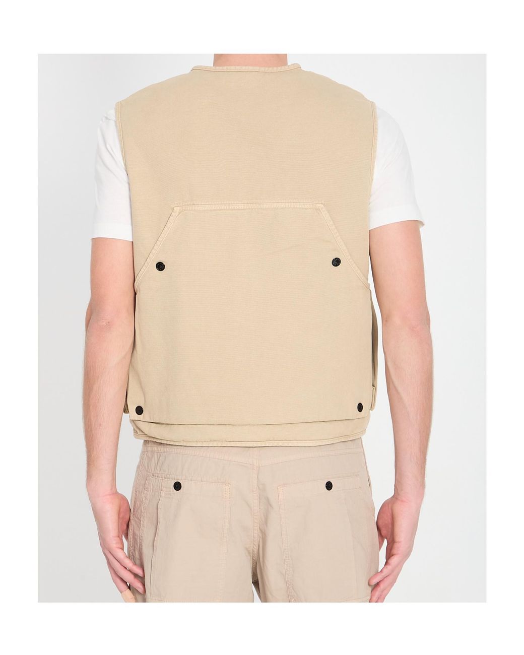 Stone Island Natural Oversized Logo Patch Vest for men