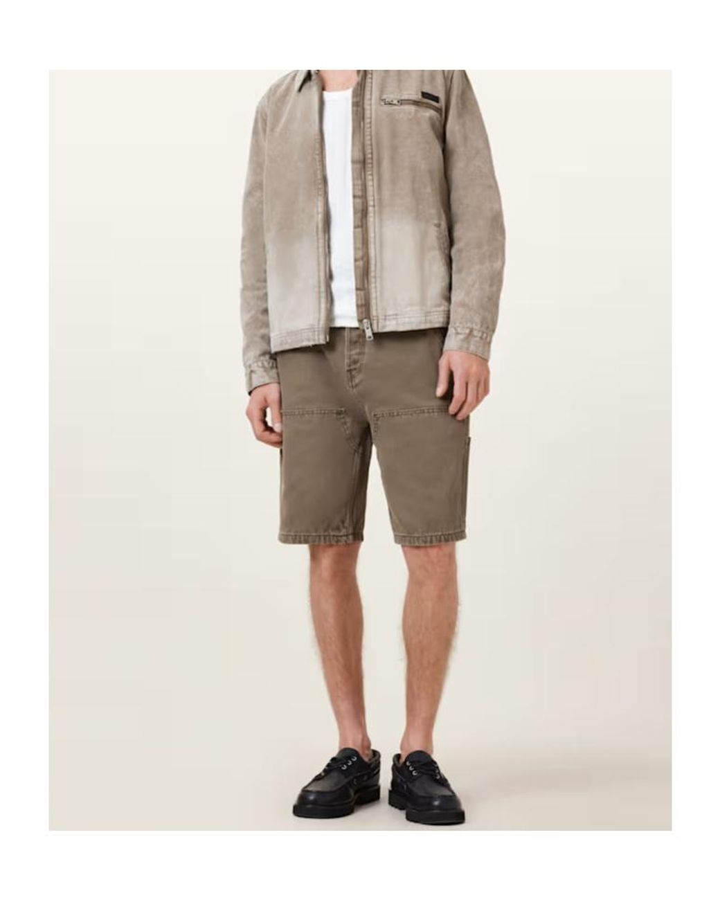 AllSaints Natural Alva Denim Shorts for men