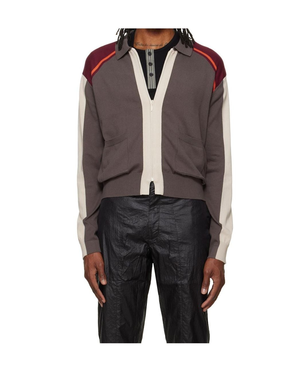 Kiko Kostadinov Black Munno Cropped Zip Cardigan for men