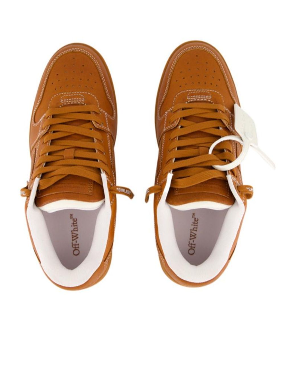 Off-White c/o Virgil Abloh Brown Lace-Up Low-Top Sneakers for men