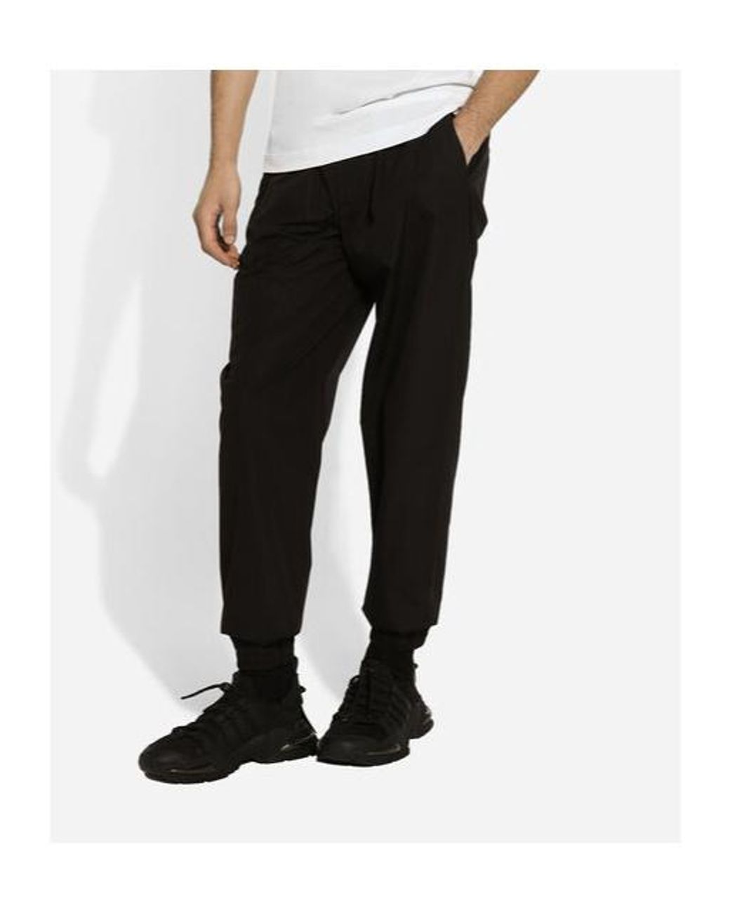 Dolce & Gabbana Black Cotton Jogging Pants for men