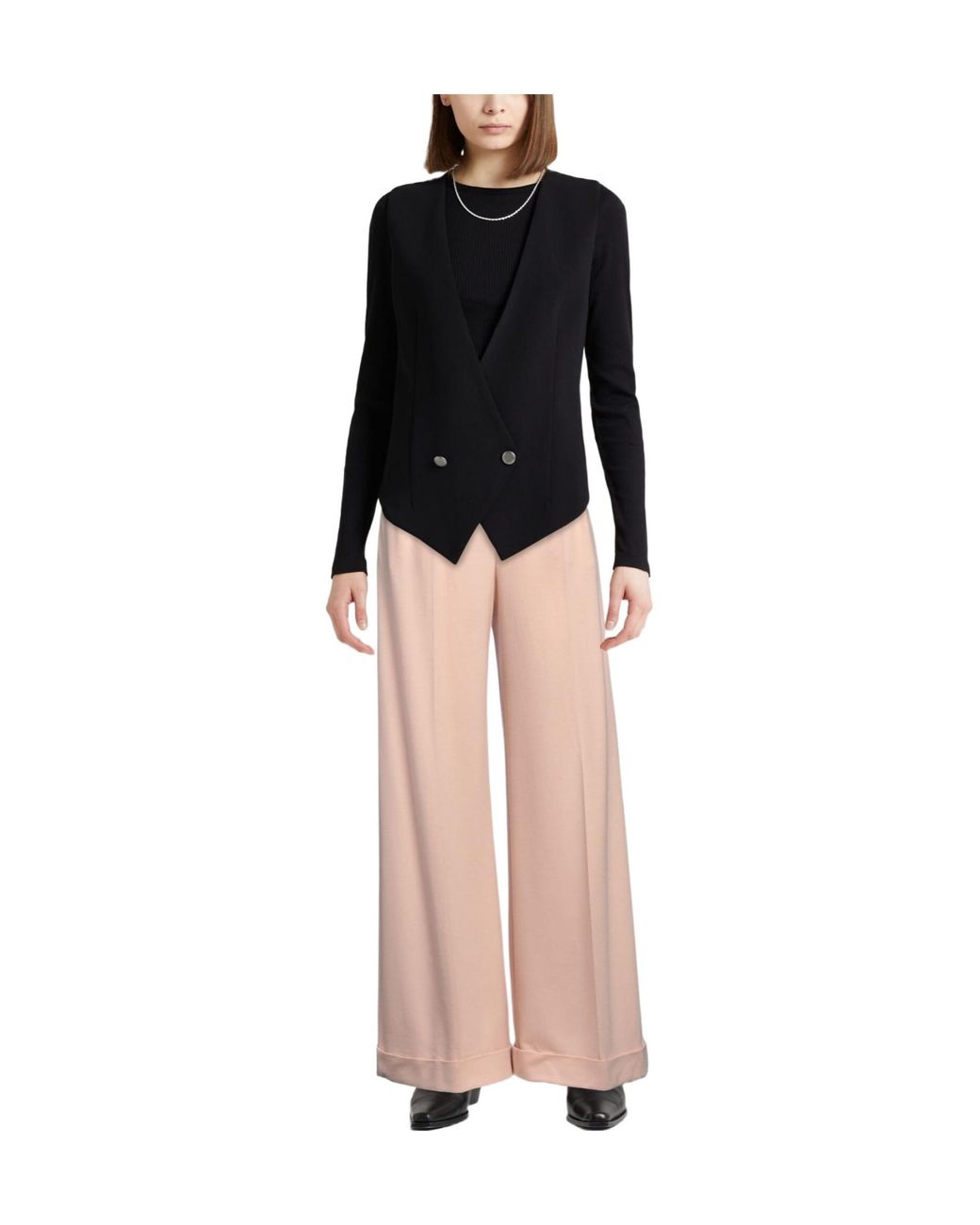Max Mara Pink Wide-Leg Wool Pants