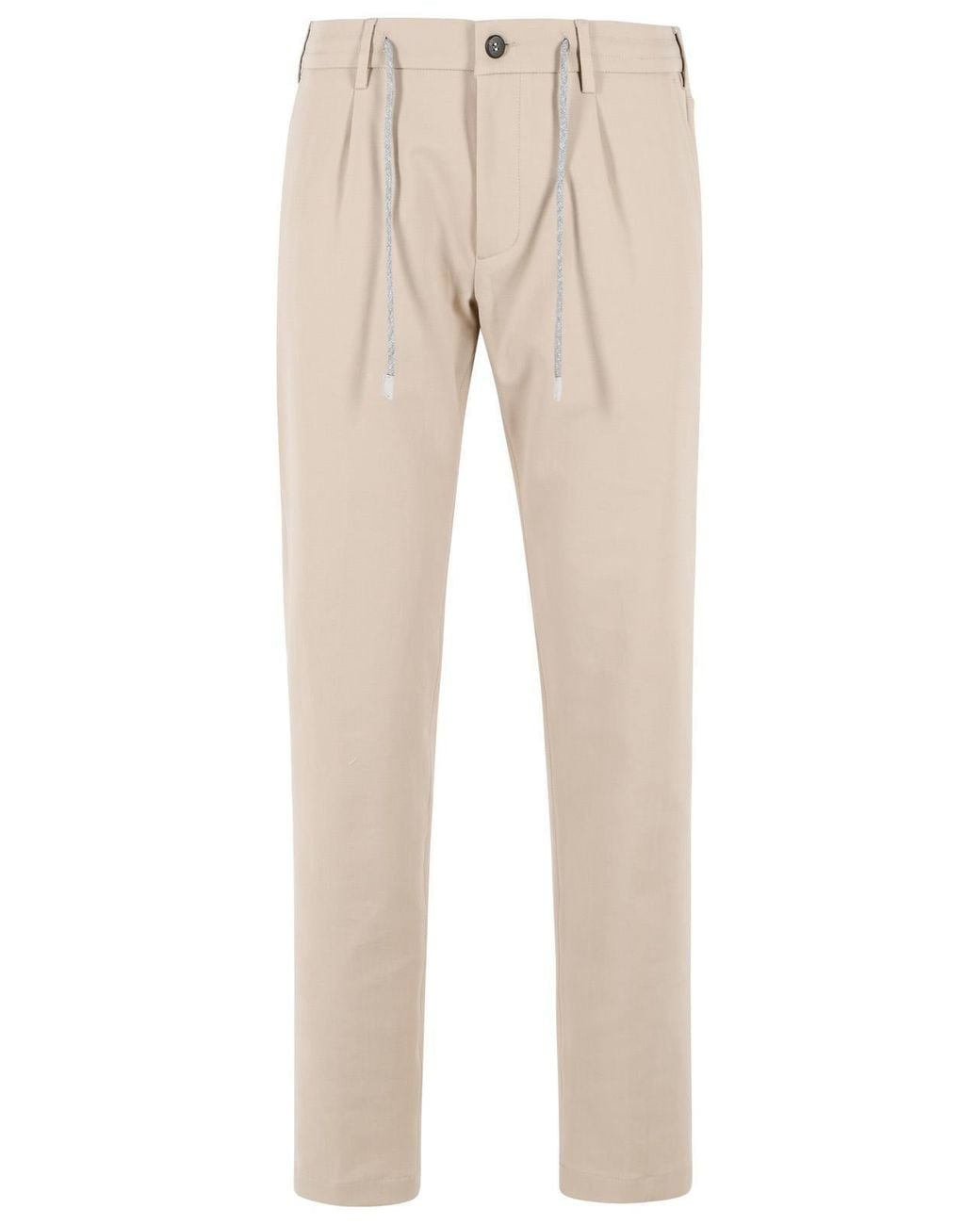 Eleventy Natural Casual Pants With Belt Loops for men