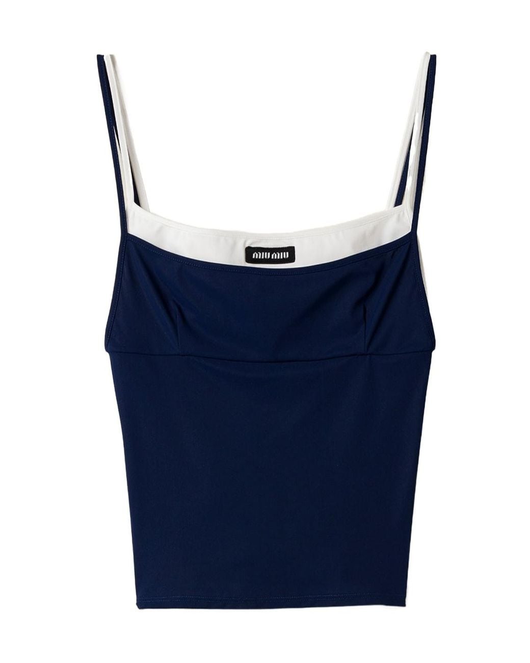 Miu Miu Blue Stretch Jersey Top
