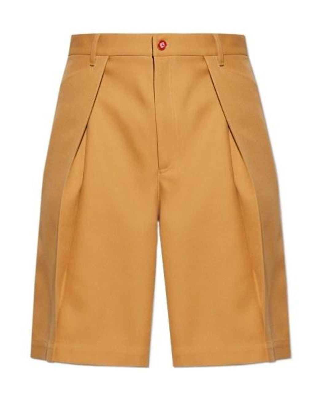 Casablanca Yellow Pleat-Detailing Shorts for men