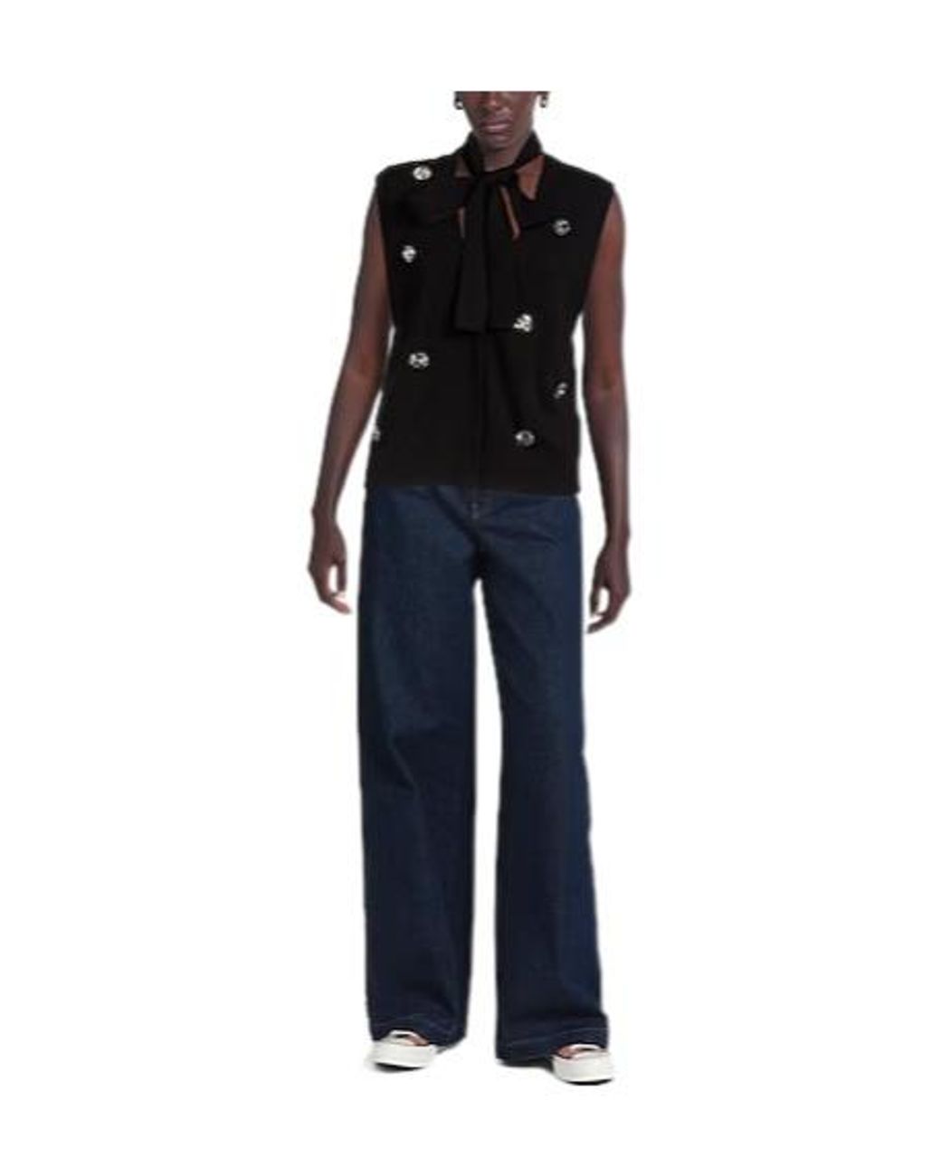 MAX&Co. Black Lightweight Sleeveless Knit Top