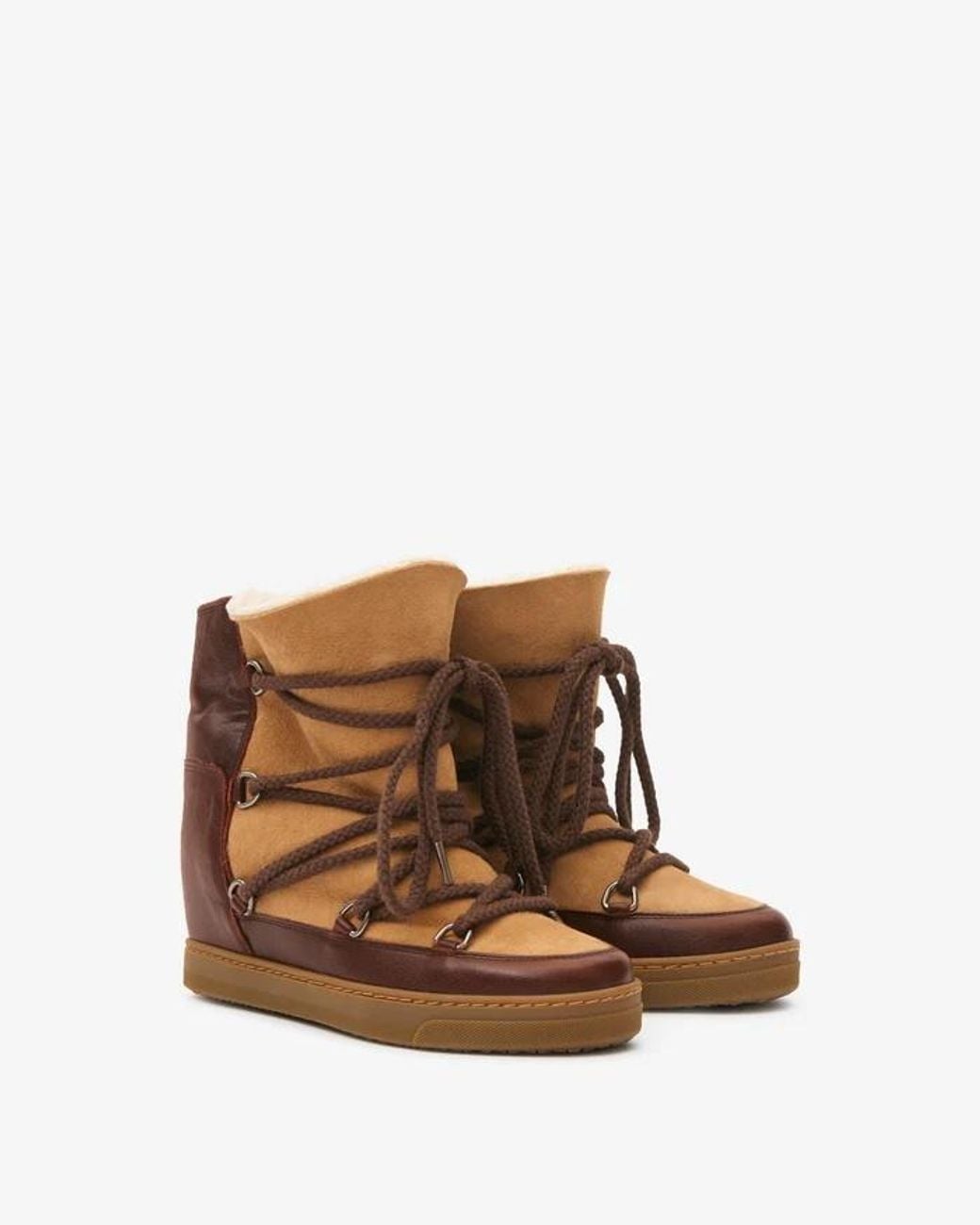 Isabel Marant Brown Nowles Wedge Snow Boots