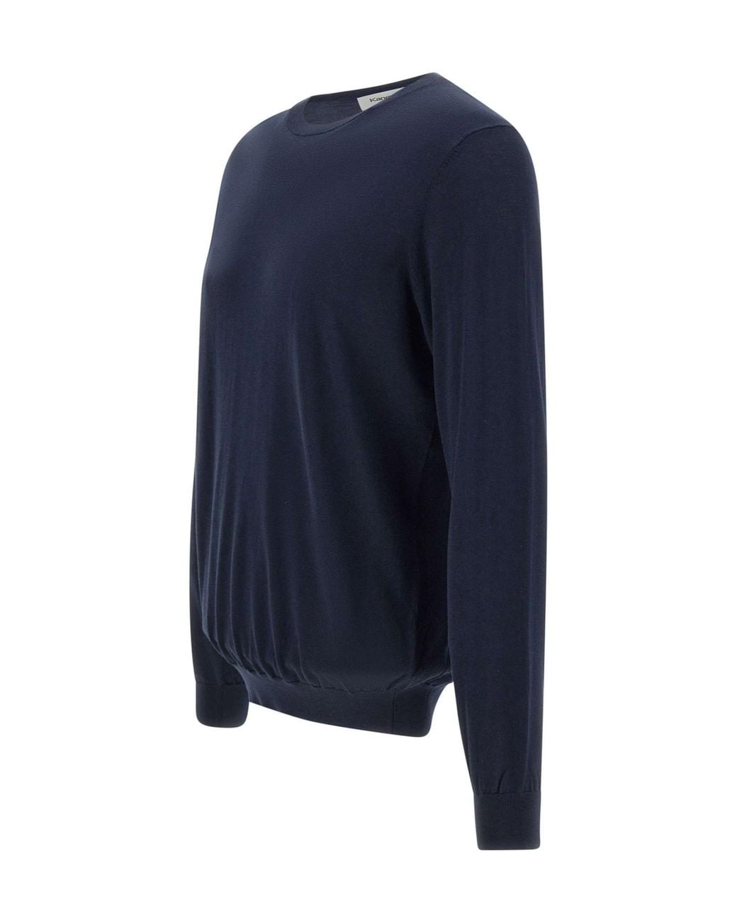Kangra Cashmere Blue Kangra Crew Neck Knitted Sweater for men
