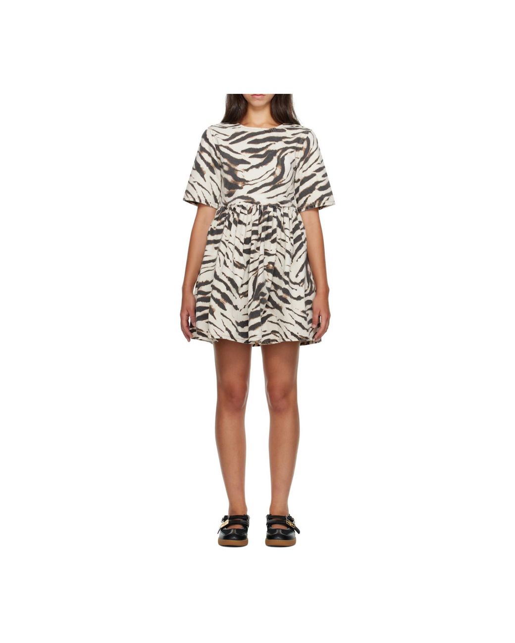 Ganni Multicolor Zebra Denim Mini Dress
