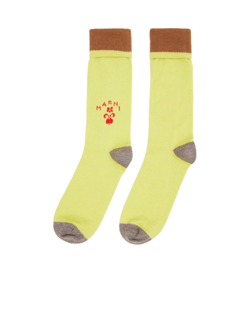 Marni Yellow Logo Wool Socks for men