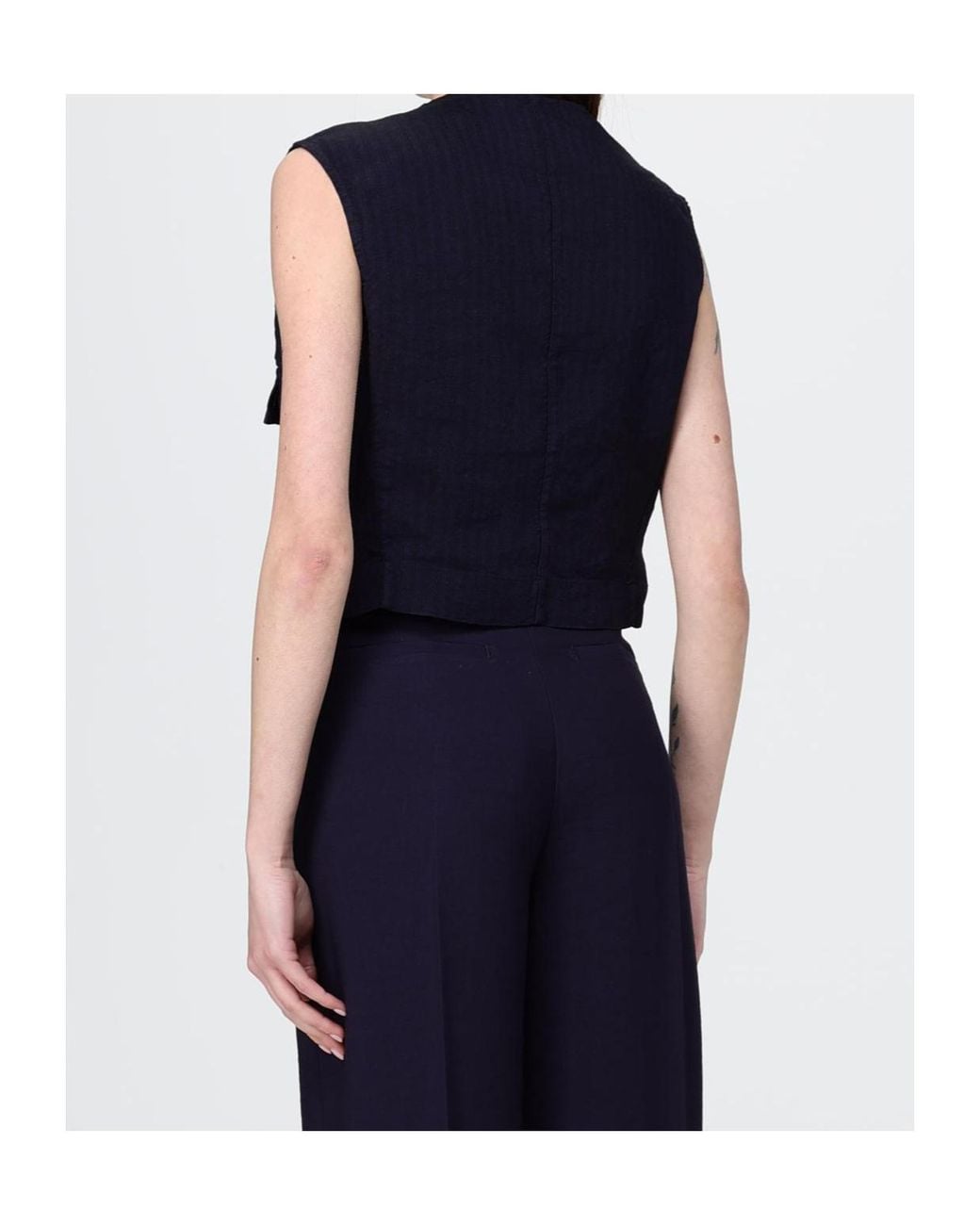 Barena Blue Multi Lisca Tie-Front Vest