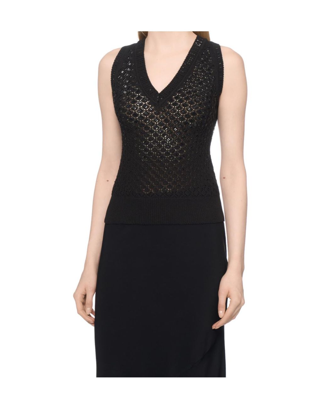 Ermanno Scervino Black V-Neck Sleeveless Vest
