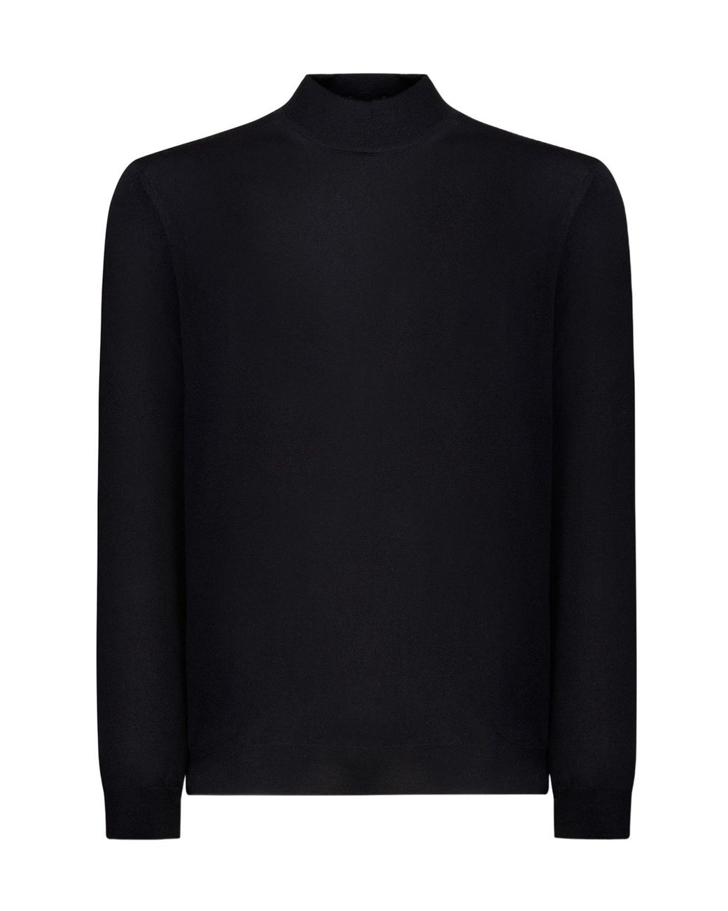 Zanone Black Mock-Neck Sweater for men