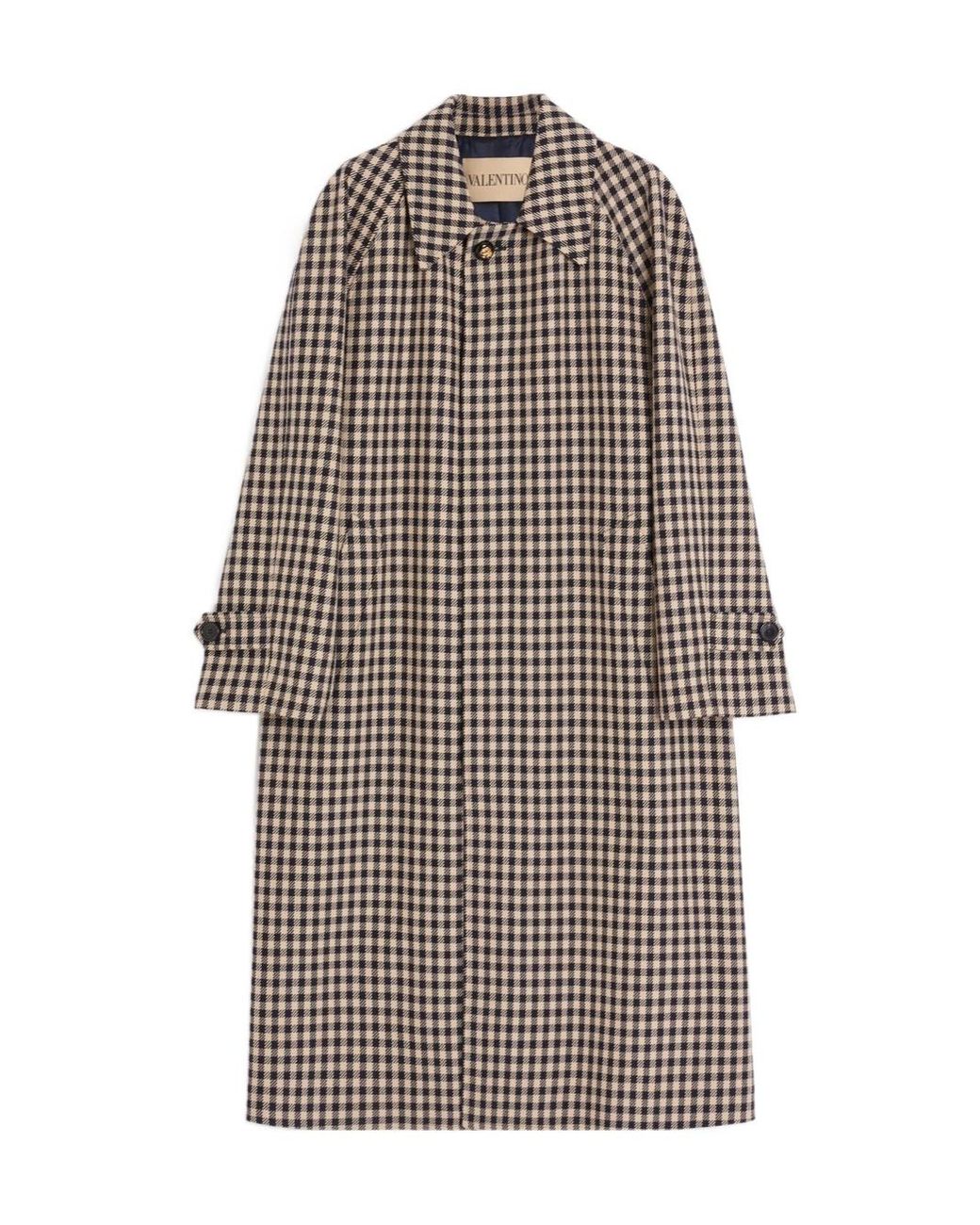 Valentino Brown Checked Single-Breasted Coat for men