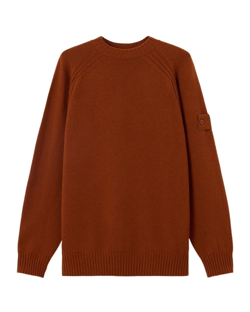 Stone Island Brown Regular-Fit Crewneck Jumper With Raglan Sleeves for men