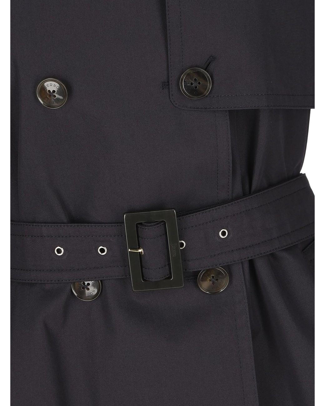 Herno Black Belted Trench Coat