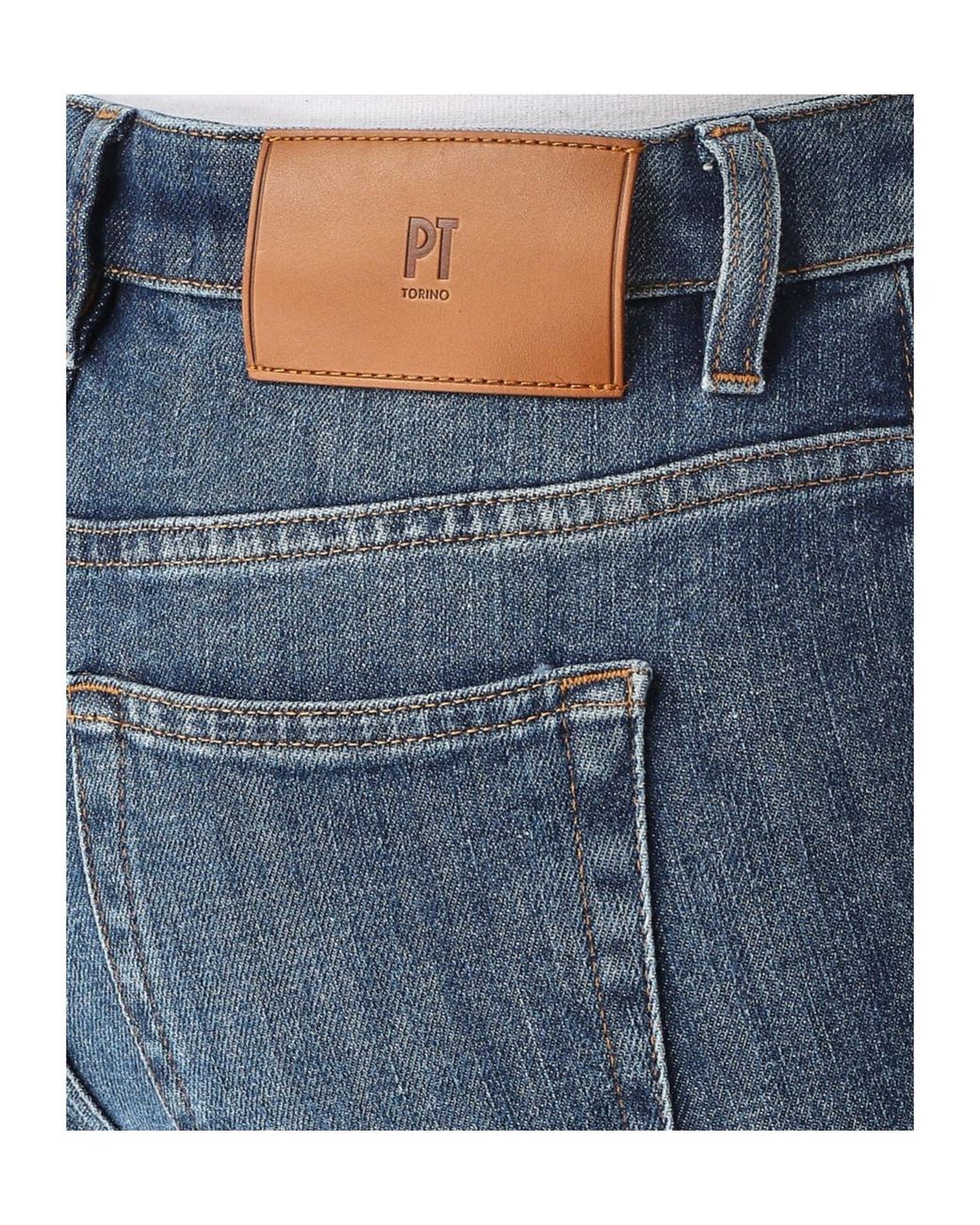 Pt Pantaloni Blue Pt Torino Mid-Rise Straight-Leg Jeans
