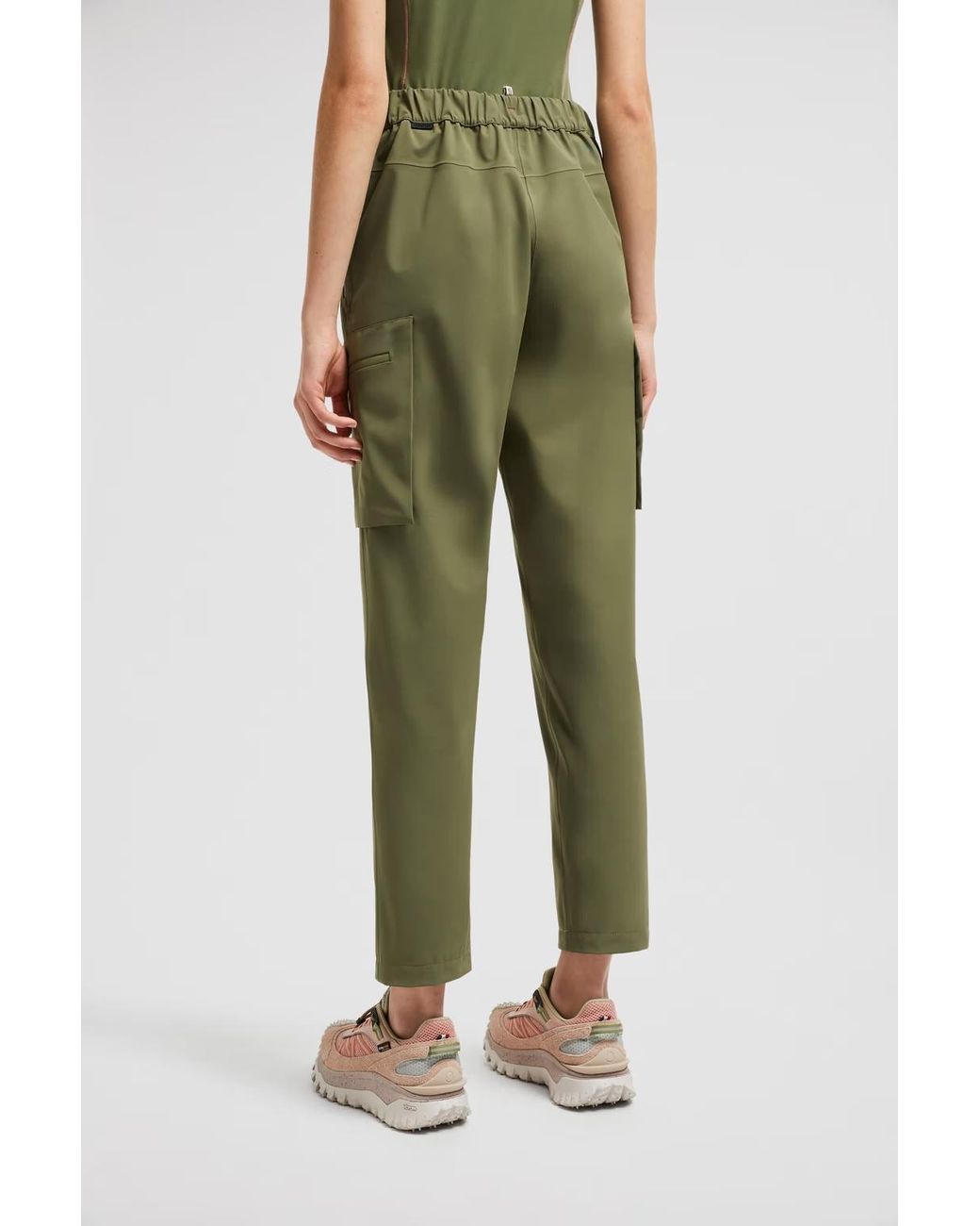 Moncler Green Grenoble Zip Detailed Tapered Pants
