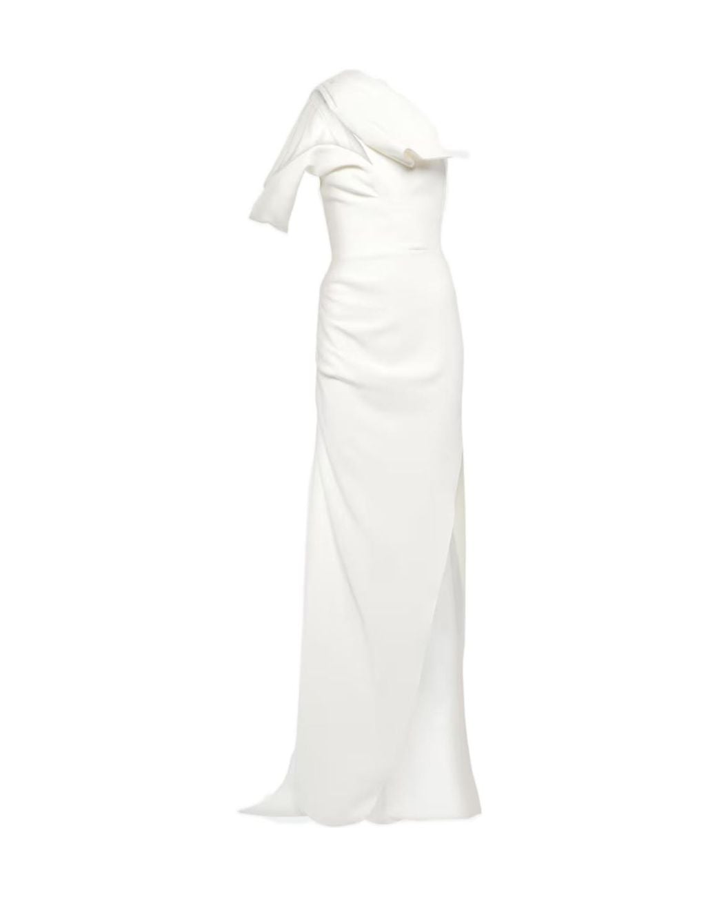 Maticevski White Darkness One-Shoulder Gown