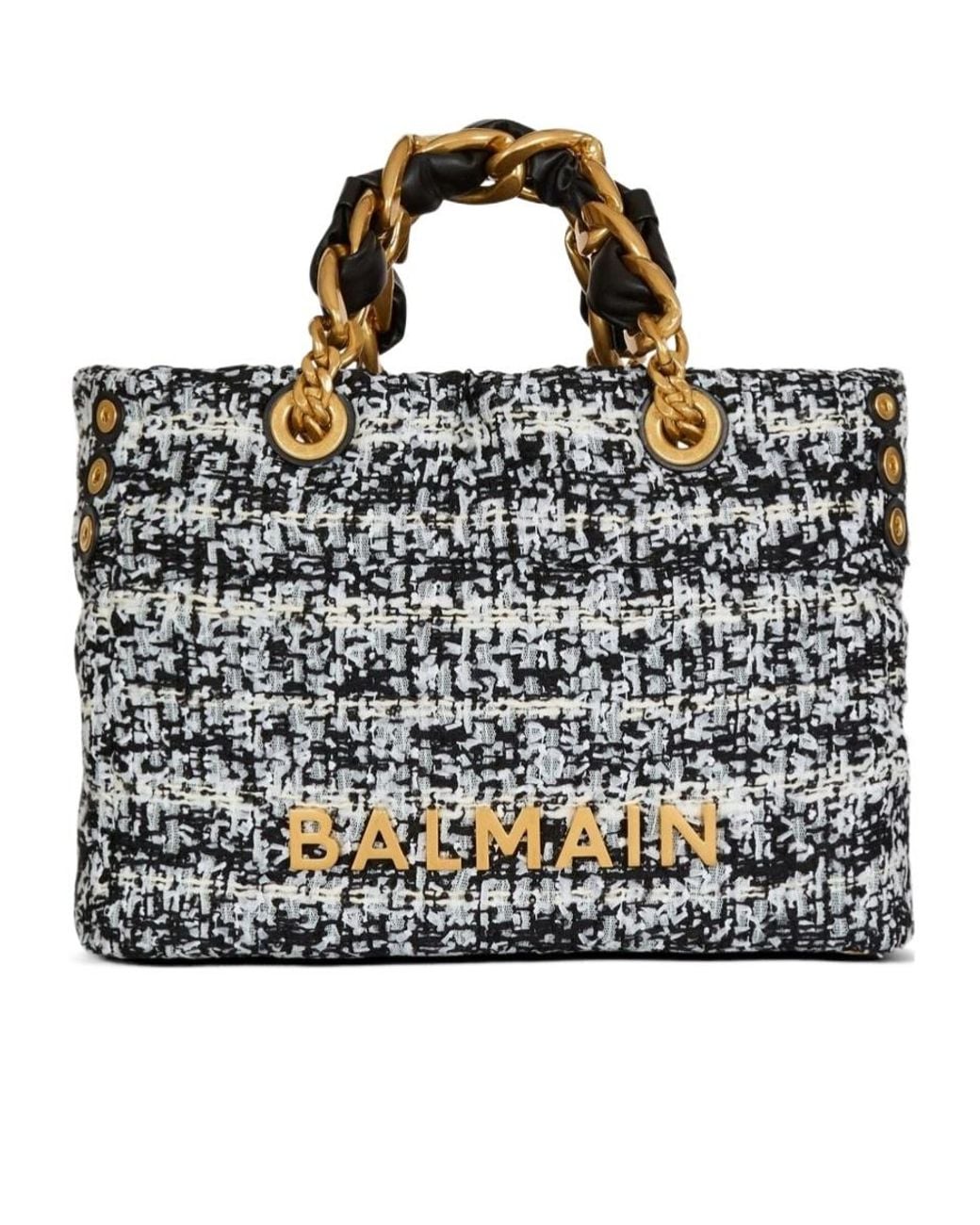 Balmain Black 1945 Soft Chain Shoulder Bag
