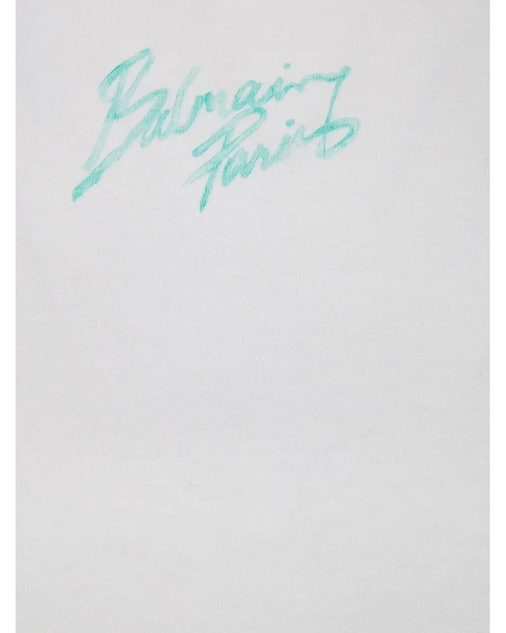 Balmain White Short Sleeves Paris" Cropped T-Shirt