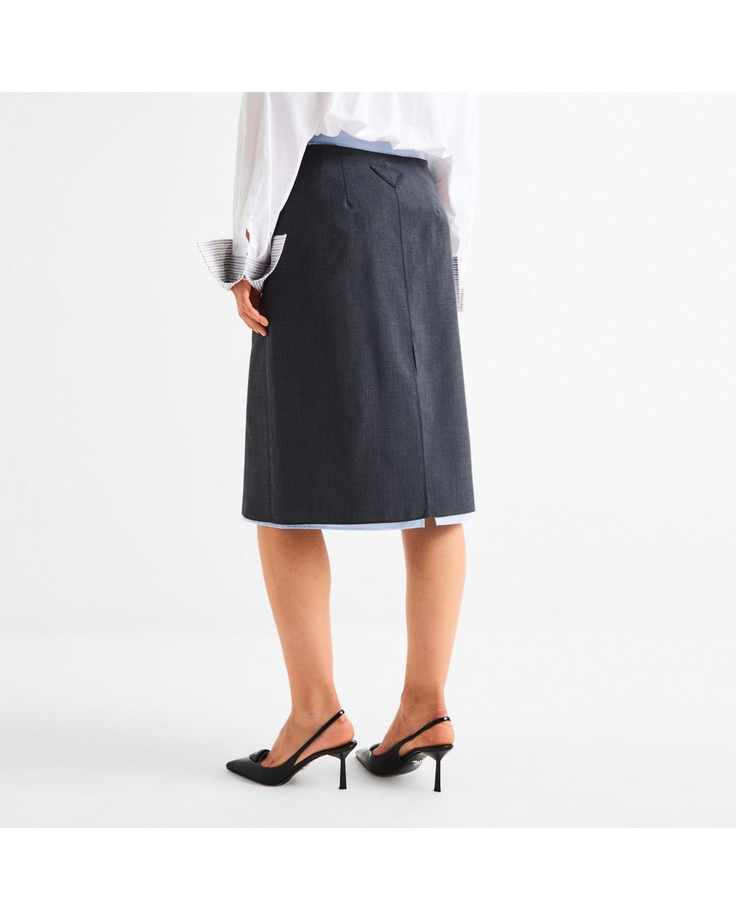 Prada Blue Midi Skirt