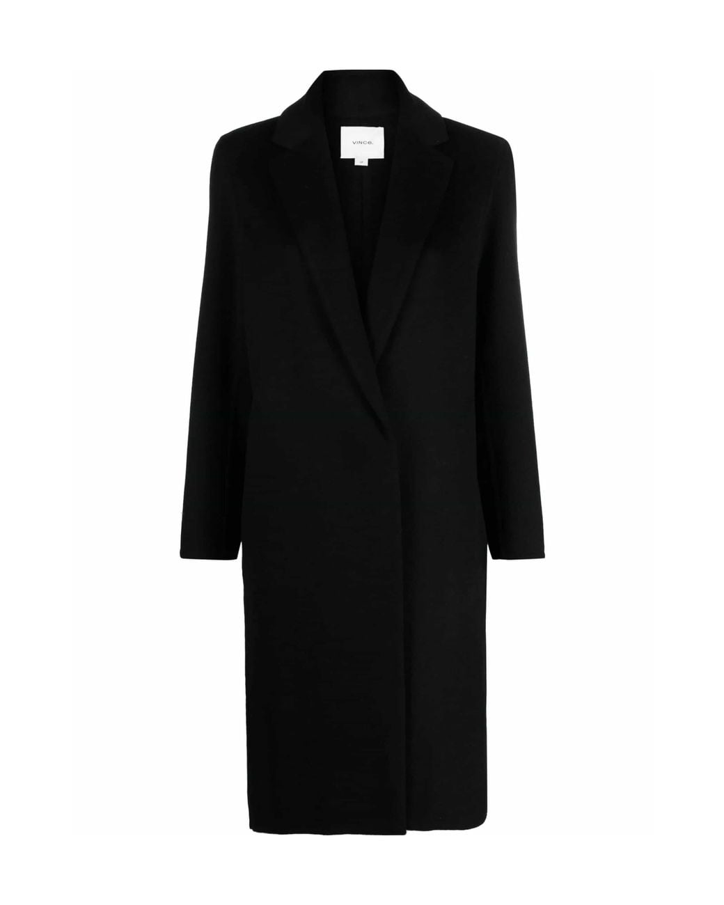 Vince Black Notched-Lapel Trench Coat