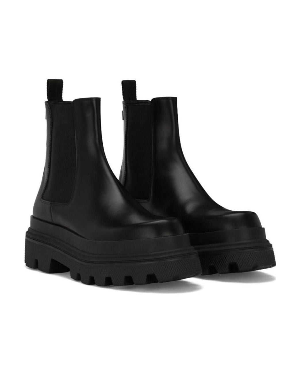 Dolce & Gabbana Black Brushed Calfskin Chelsea Boots for men