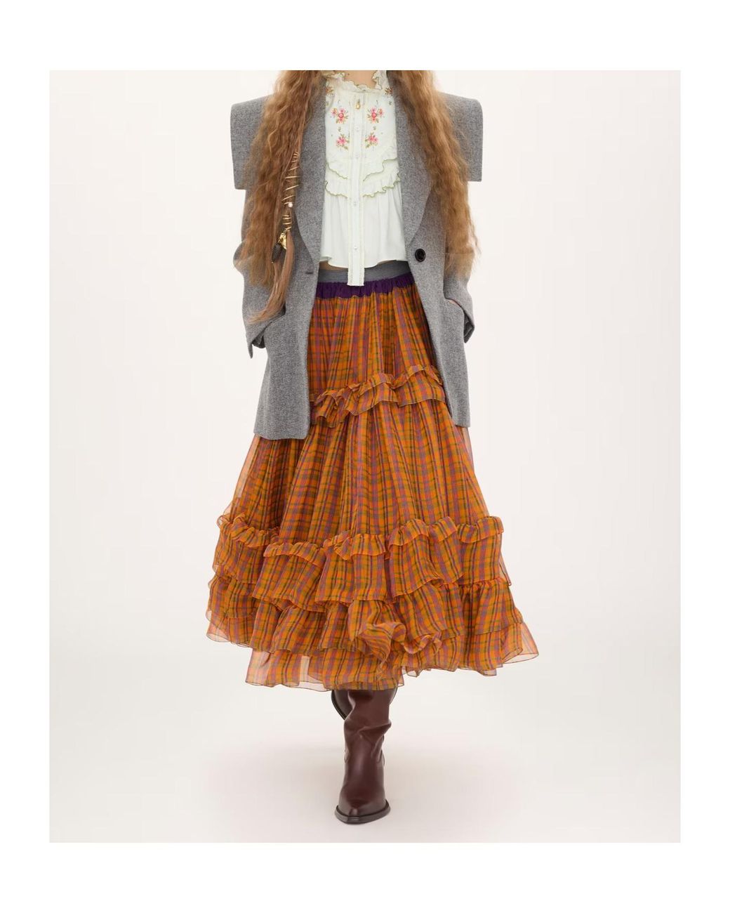 Chloé Gray Single-Breasted Tailored Jacket