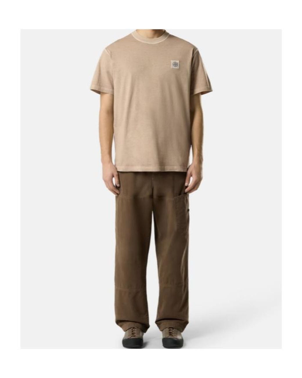 Stone Island Natural Logo Patch Crewneck T-Shirt for men