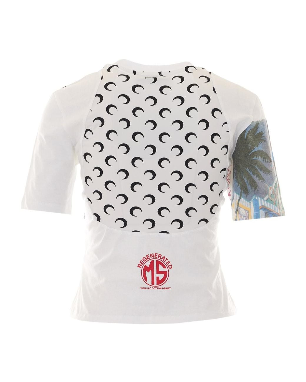 MARINE SERRE White Moon Printed Crewneck T-Shirt