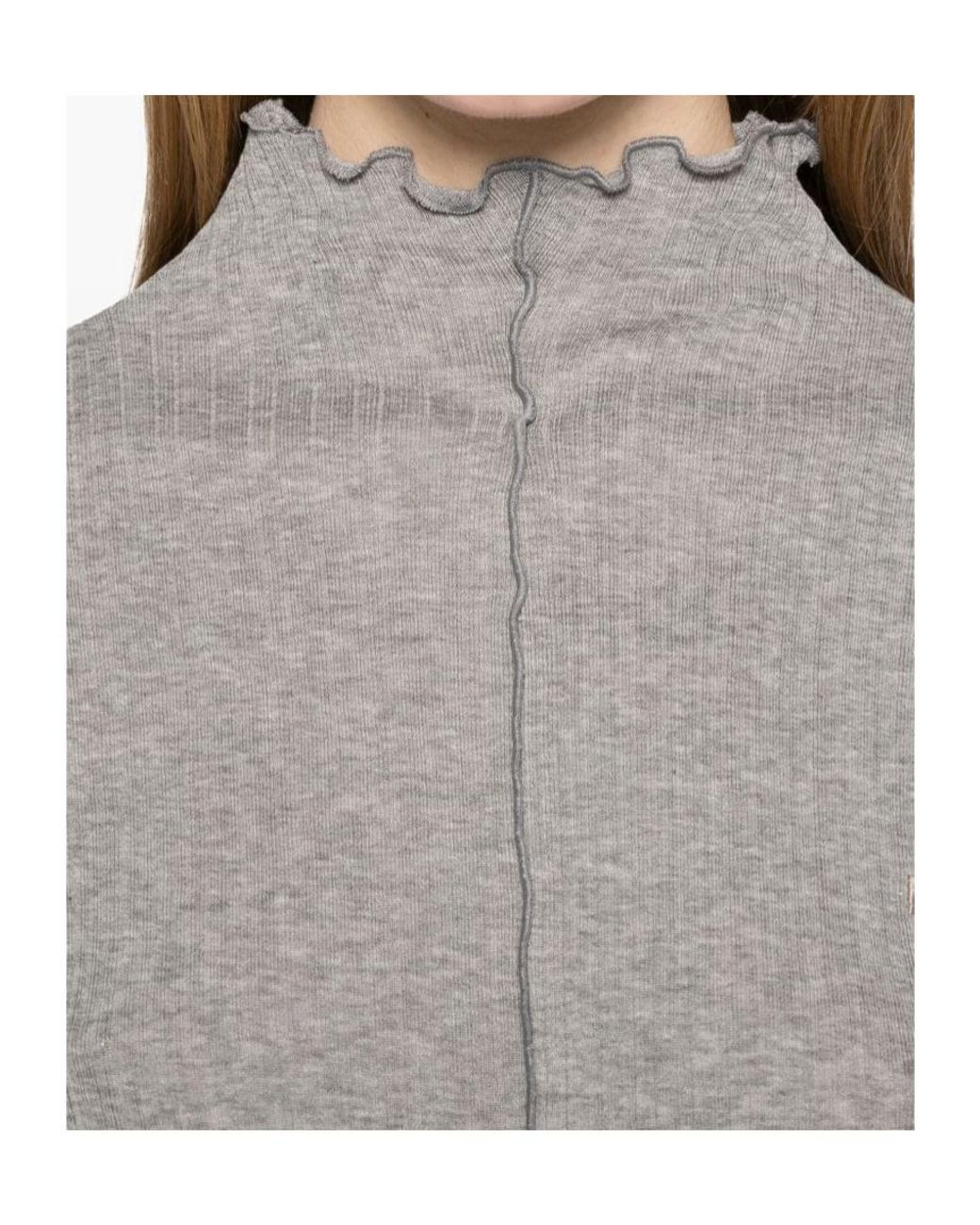 Fendi Gray Mock Neck Knitted Jumper