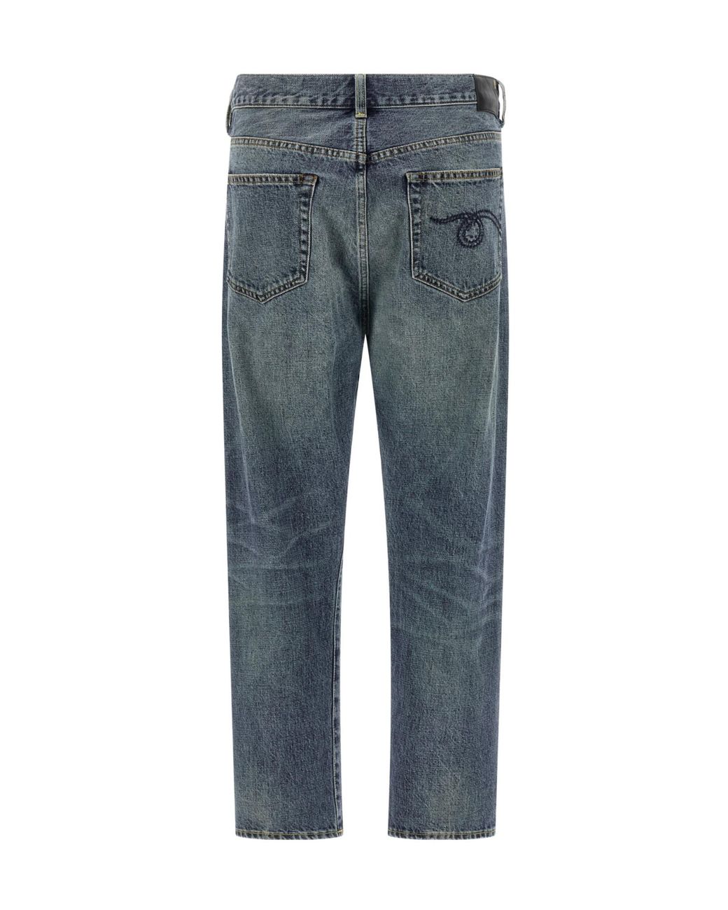 R13 Gray Distressed Crossover Jeans