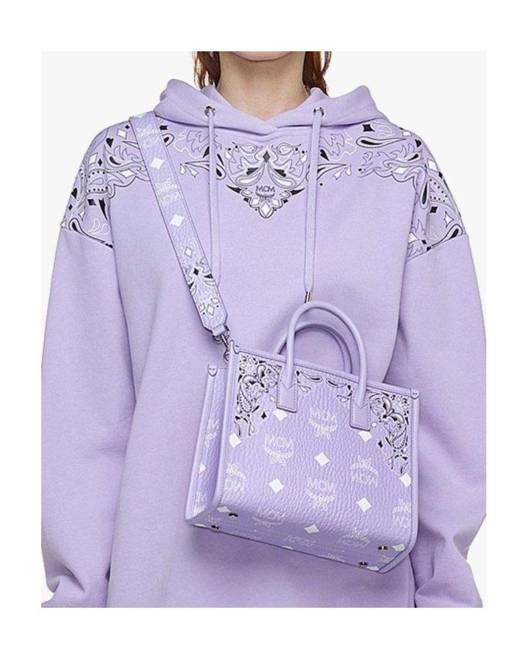 MCM Purple Top Handle Shoulder Bag