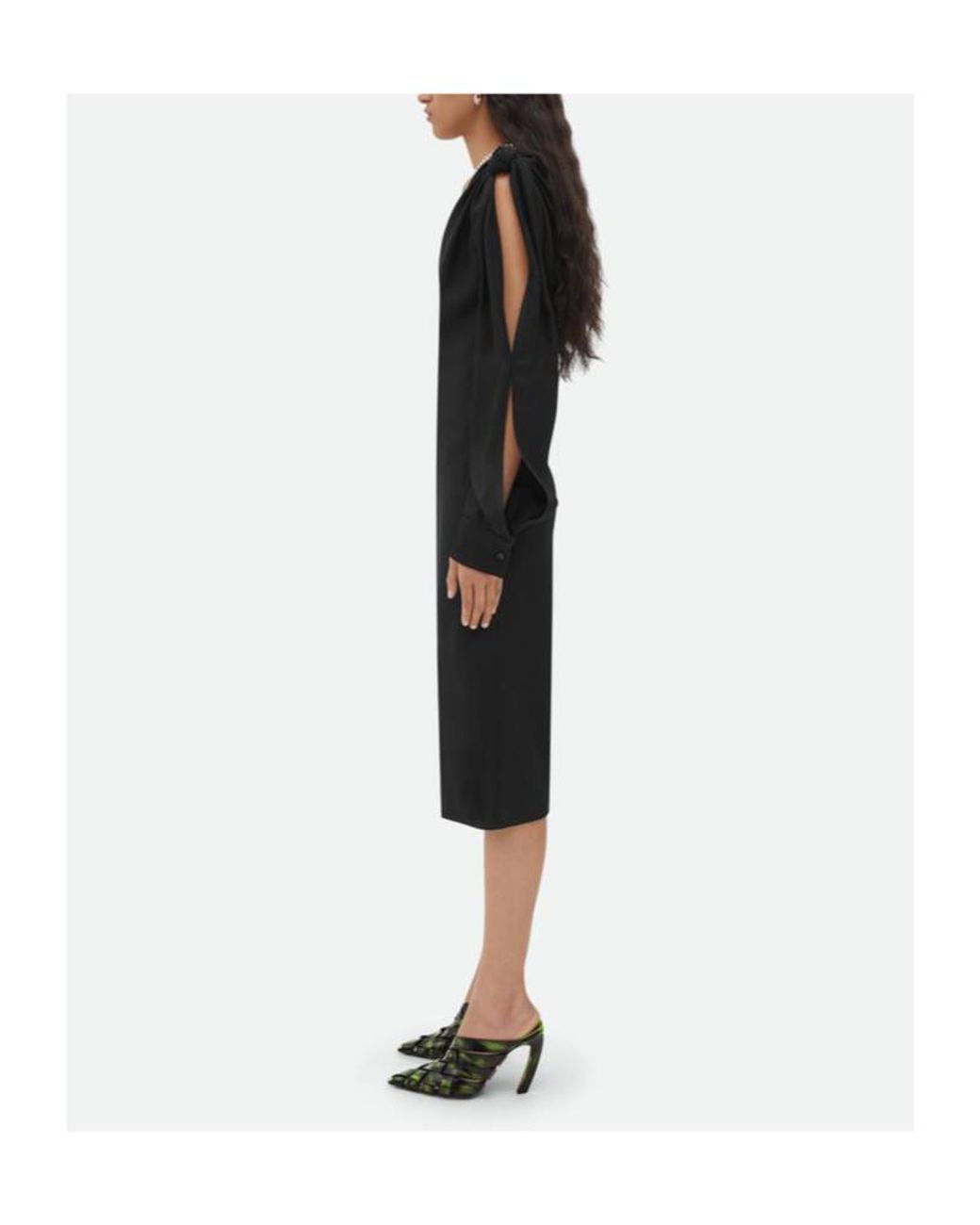 Bottega Veneta Black Knot Detailed Midi Dress