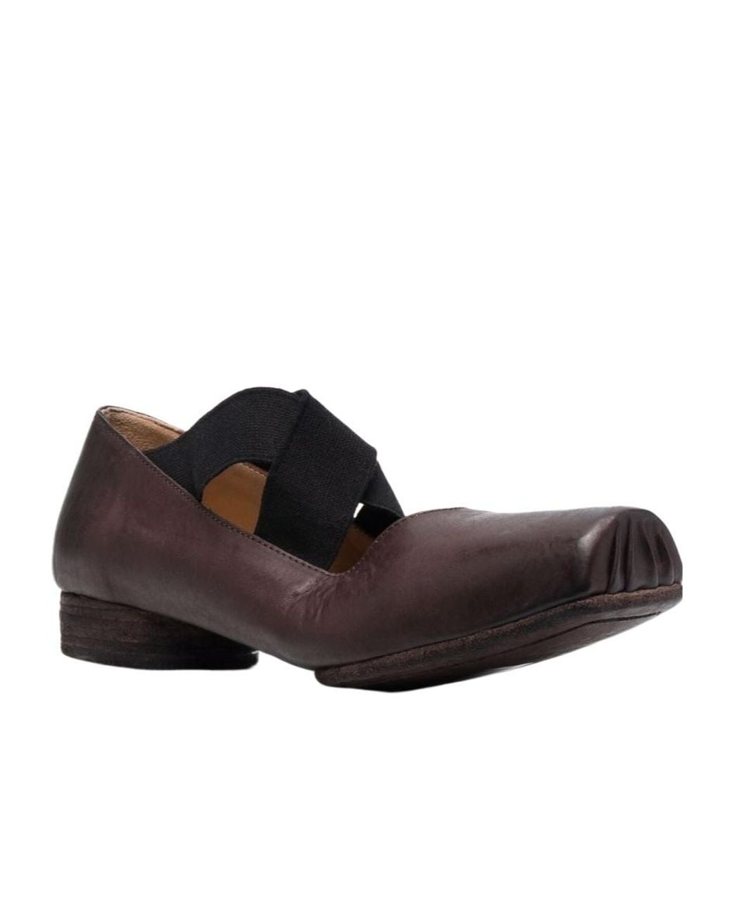 Uma Wang Brown Square-Toe Ballet Flats