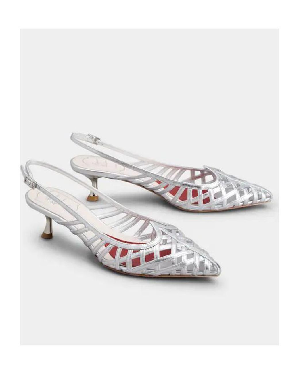 Roger Vivier White Multistrap Slingback Pumps