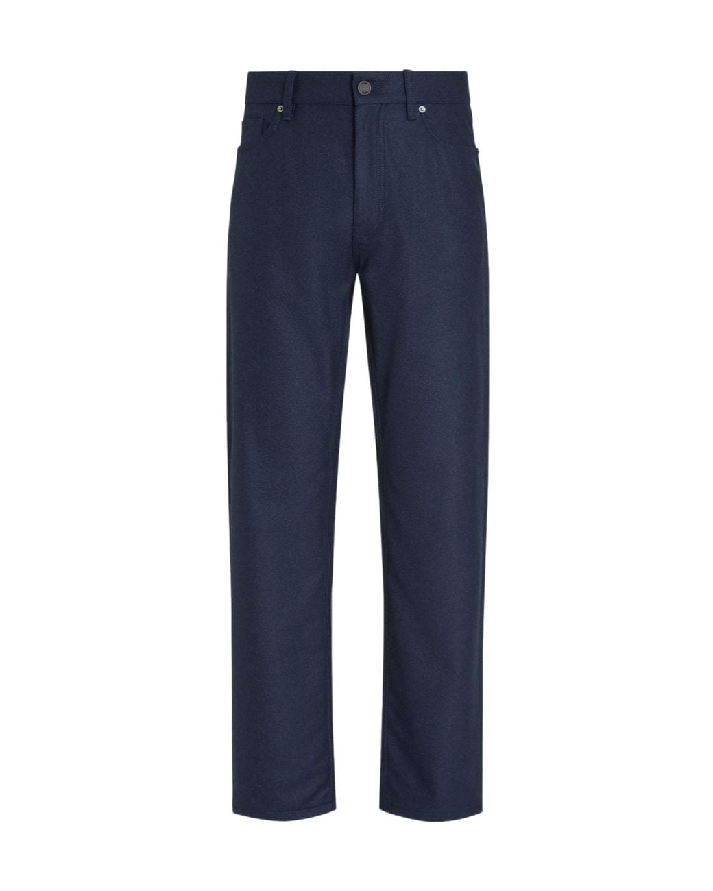 Zegna Blue Dark Mélange Wool And Cashmere Roccia Pants for men