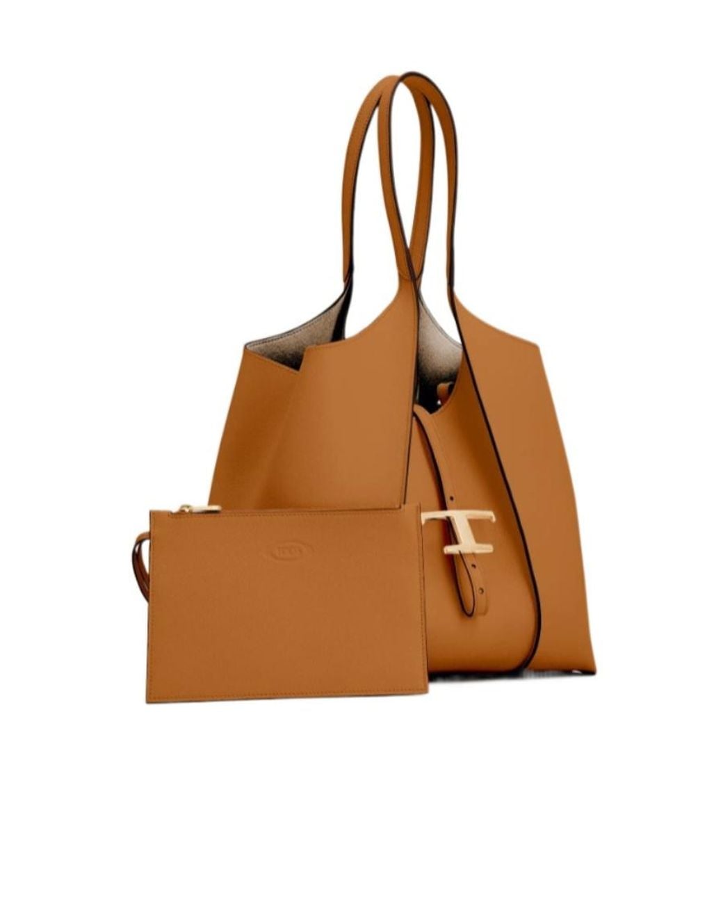 Tod's Brown T-Plaque Tote Bag