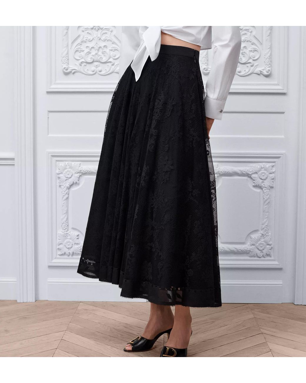Dior Black Mid-Length Flared Skirt