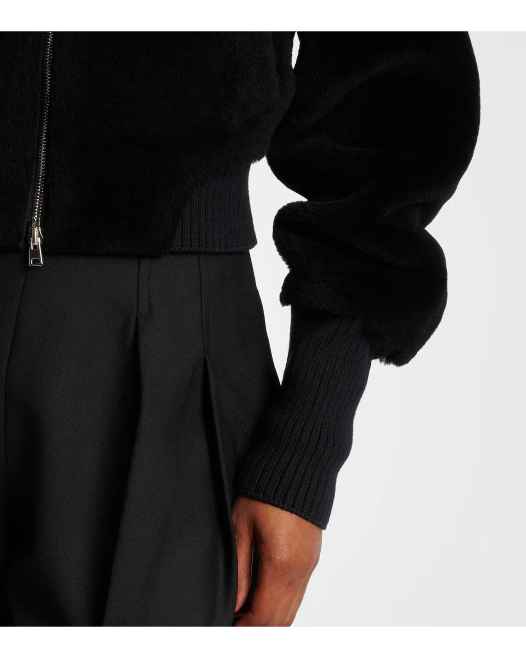 Victoria Beckham Black Lapel Collar Long-Sleeved Casual Jacket