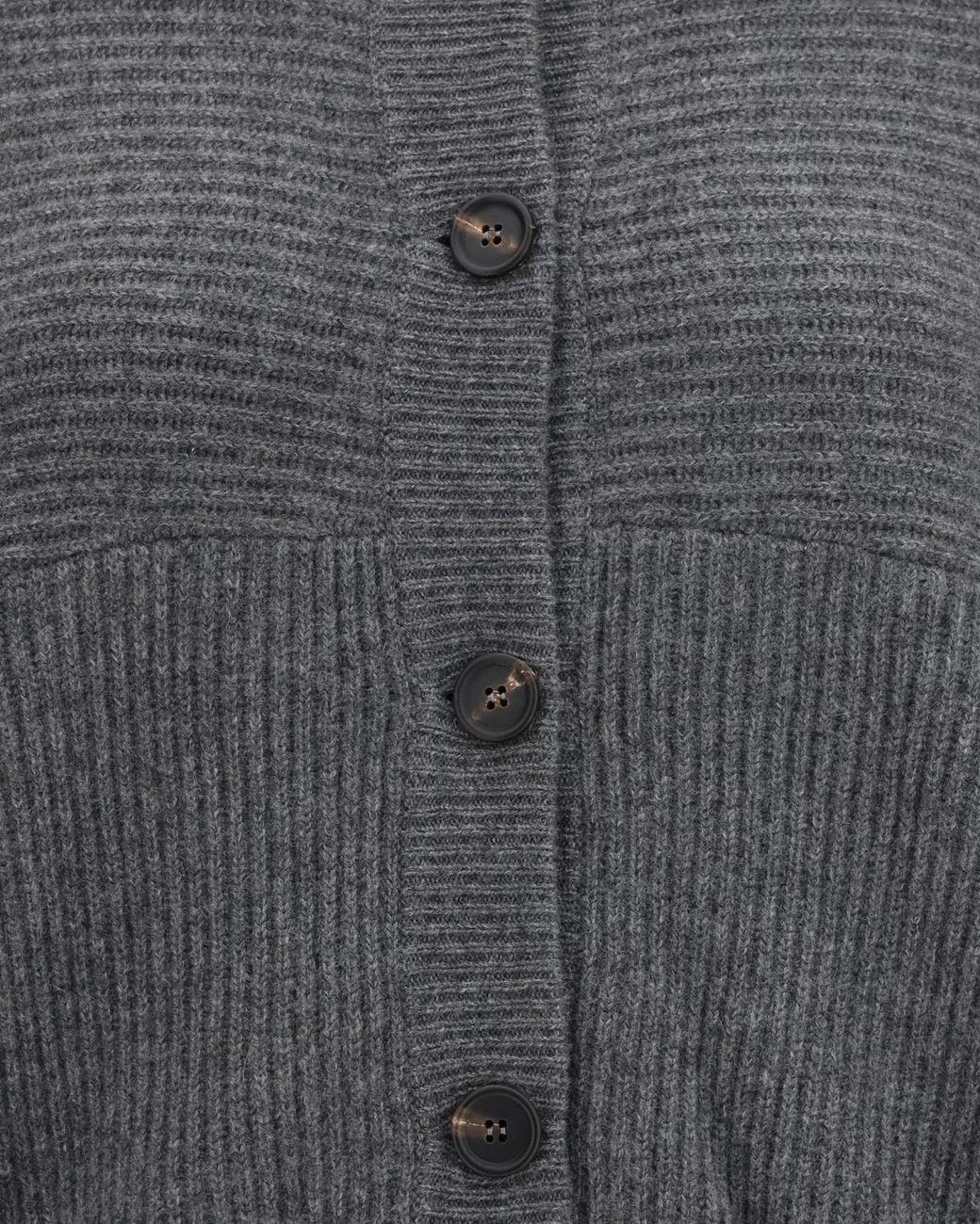 Brunello Cucinelli Gray Ribbed-Knit Cardigan