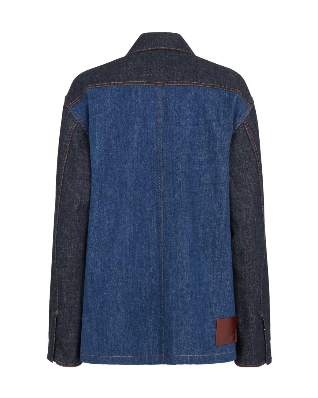 Fendi Blue Two-Tone Denim Jacket