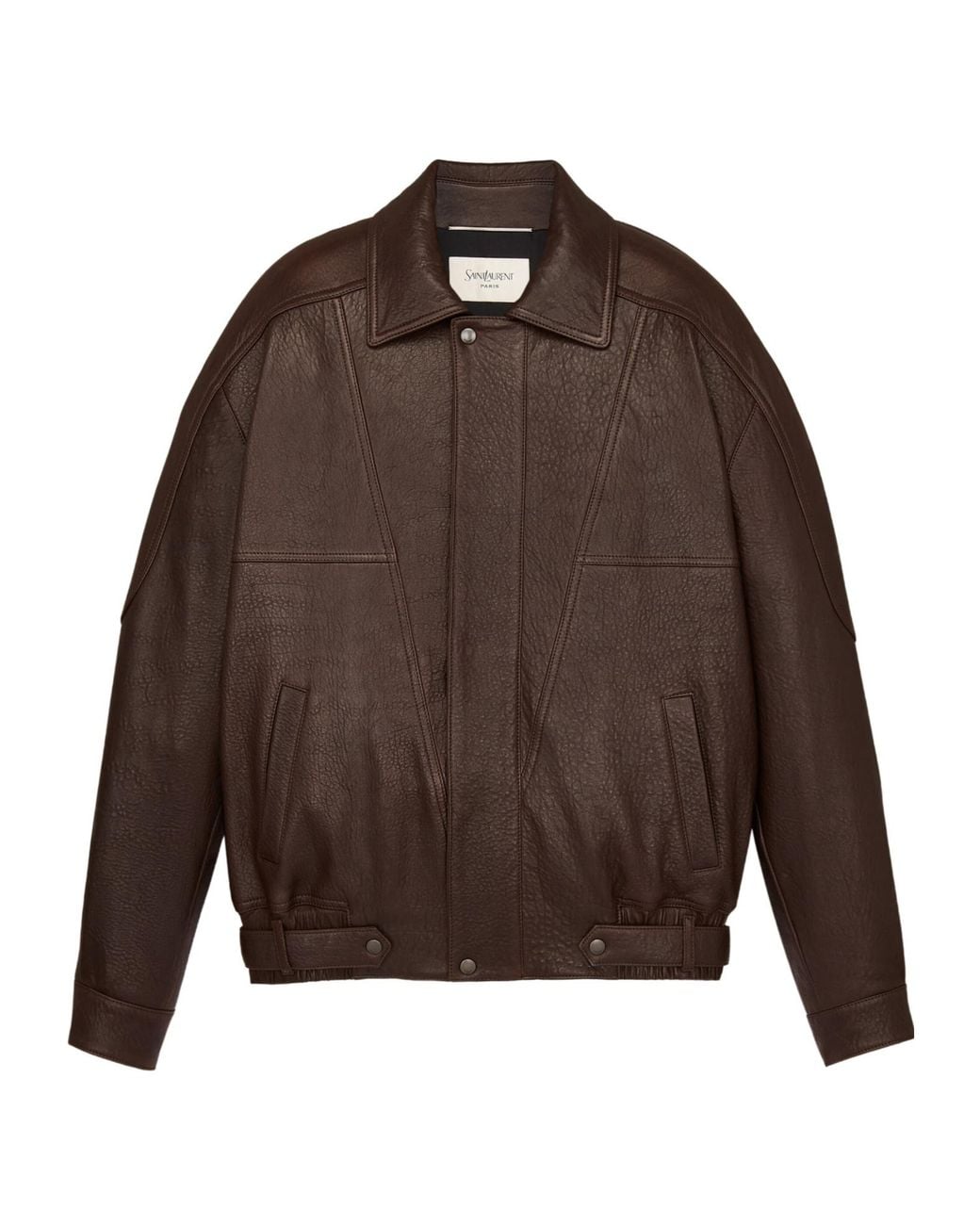 Saint Laurent Brown Bubbled Leather Jacket for men