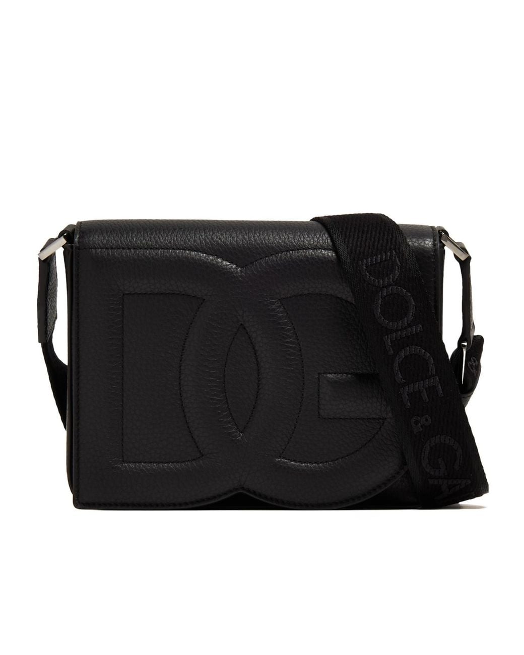 Dolce & Gabbana Black Medium Dg Logo Crossbody Bag for men