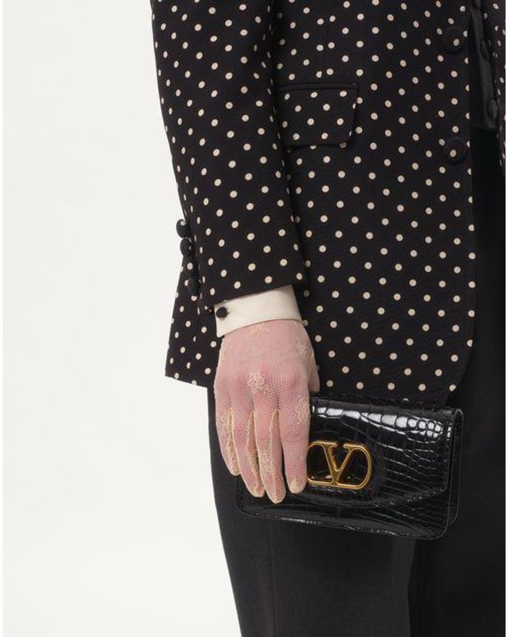Valentino Black Plusdepois-Printed Peak Lapel Jacket for men