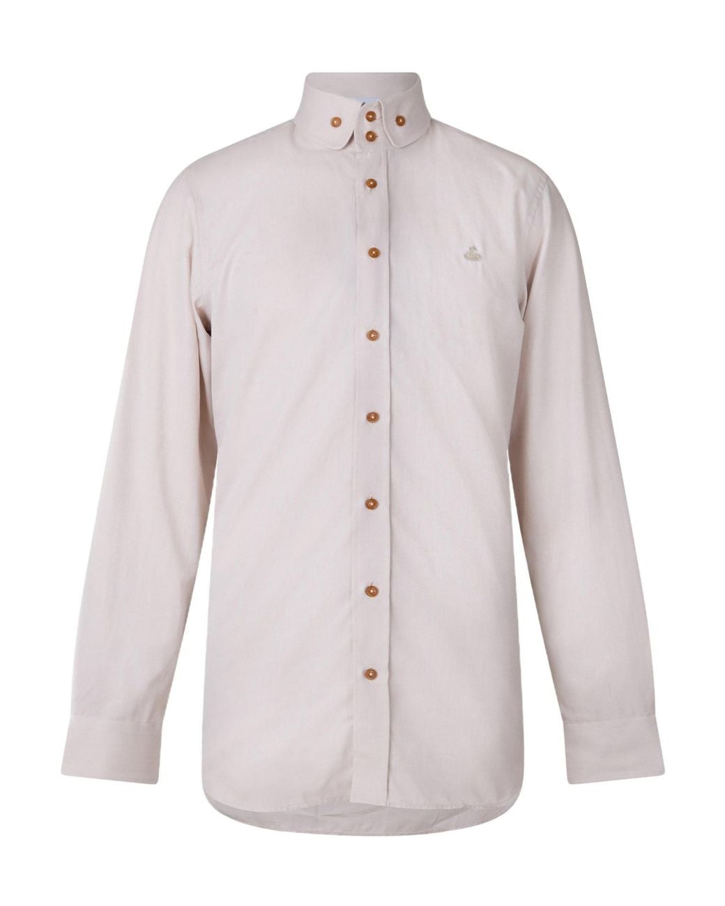Vivienne Westwood White Button-Down Collar Long-Sleeve Shirt for men