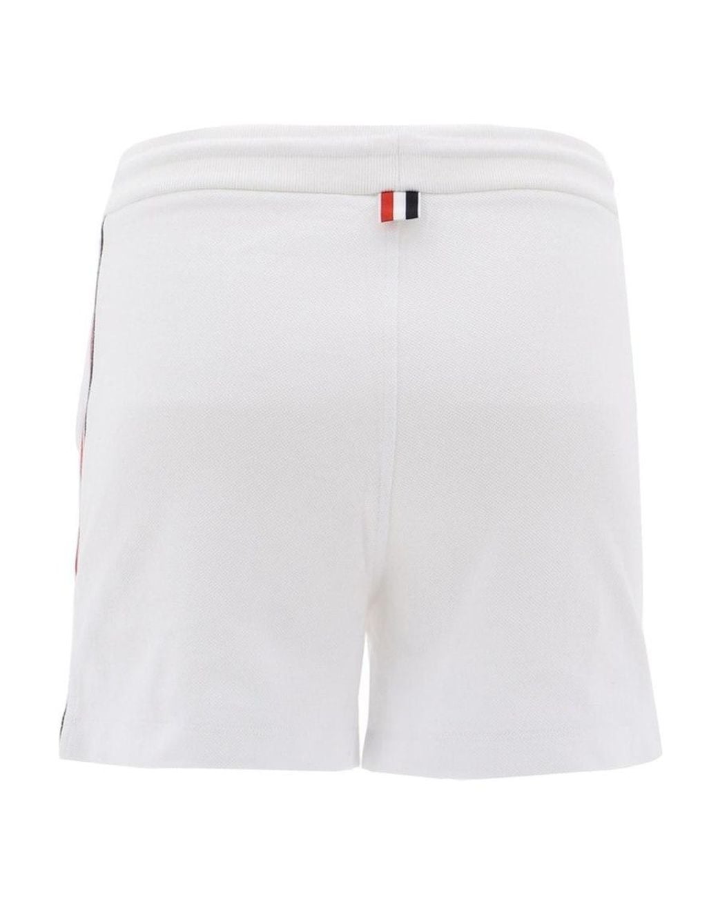 Thom Browne White Rwb Stripe Piqué Shorts
