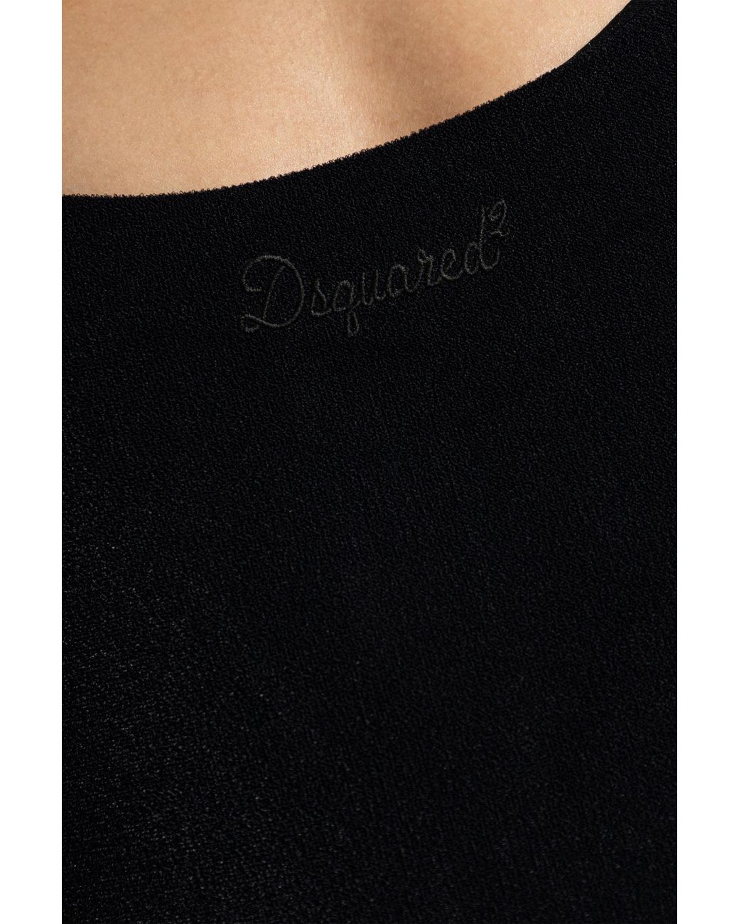 DSquared² Black Backless One-Piece Swimsuit
