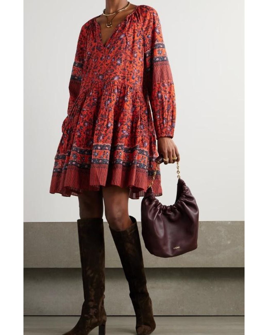 Ulla Johnson Red Printed Dress